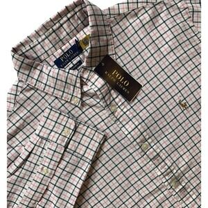 Polo Ralph Lauren Shirt Men's Large Classic Fit Plaid Flesh Pony NWT L/S - 213